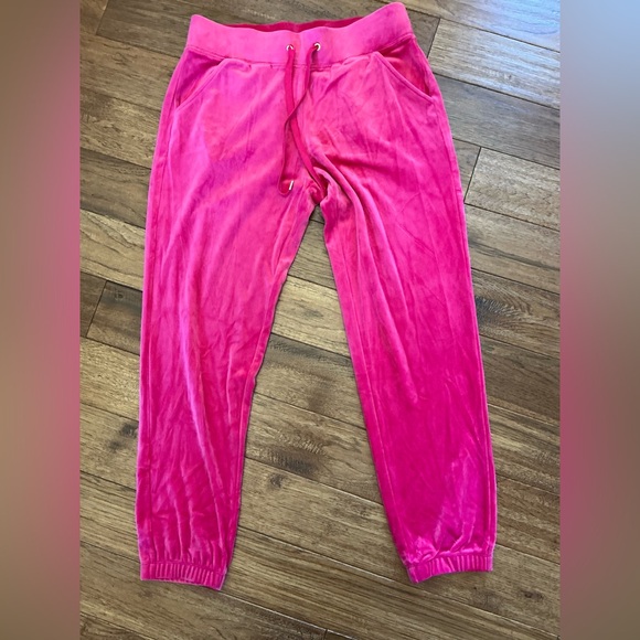 Lilly Pulitzer Hot Pink Velour Sweatpants, Joggers, medium - Picture 1 of 5